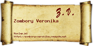 Zombory Veronika névjegykártya
